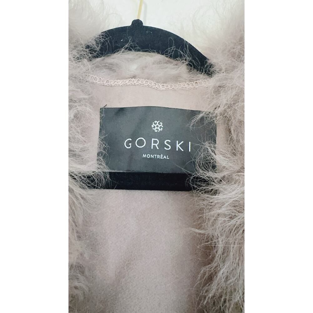 Gorski Montreal CASHMERE & WOOL CAPE WITH TOSCANA SHEARLING LAMB TRIM one size - Picture 6 of 8